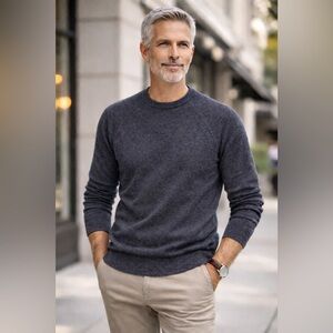 J. Crew Men's Charcoal Crewneck Sweater. Size Small